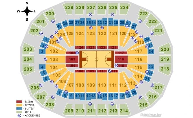 Save Mart Center at Fresno State: Seating chart, Save Mart Center — basketball. Use the source chart for section and row details.