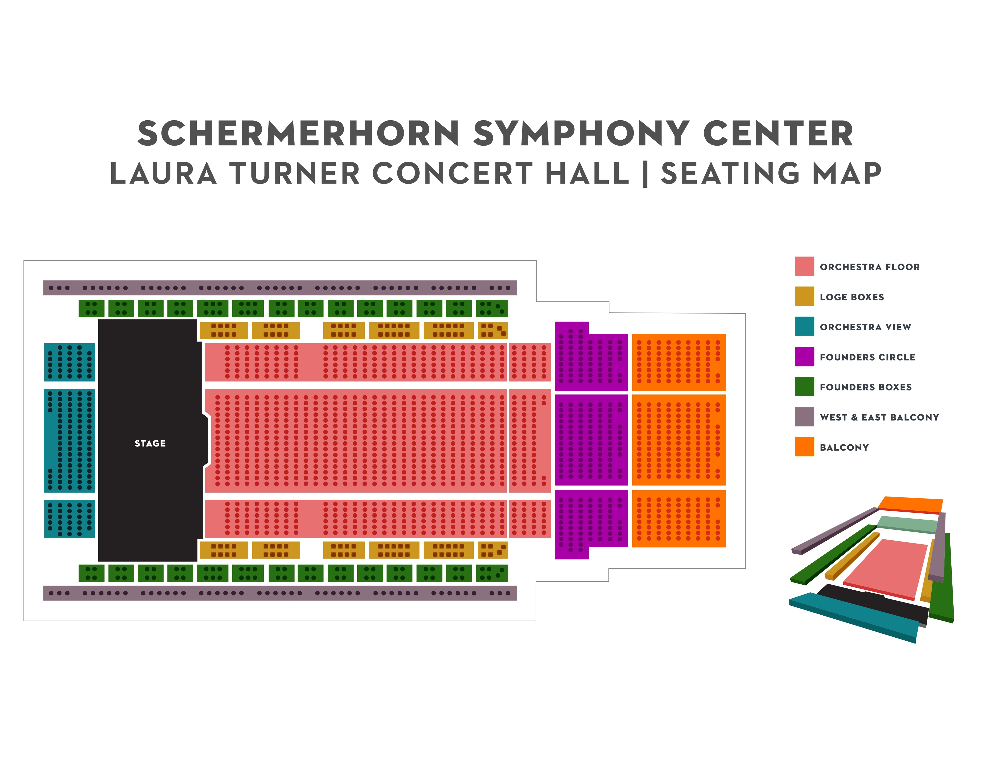 Schermerhorn Symphony Center: Seating chart, Laura Turner Concert Hall. Use the source chart for section and row details.