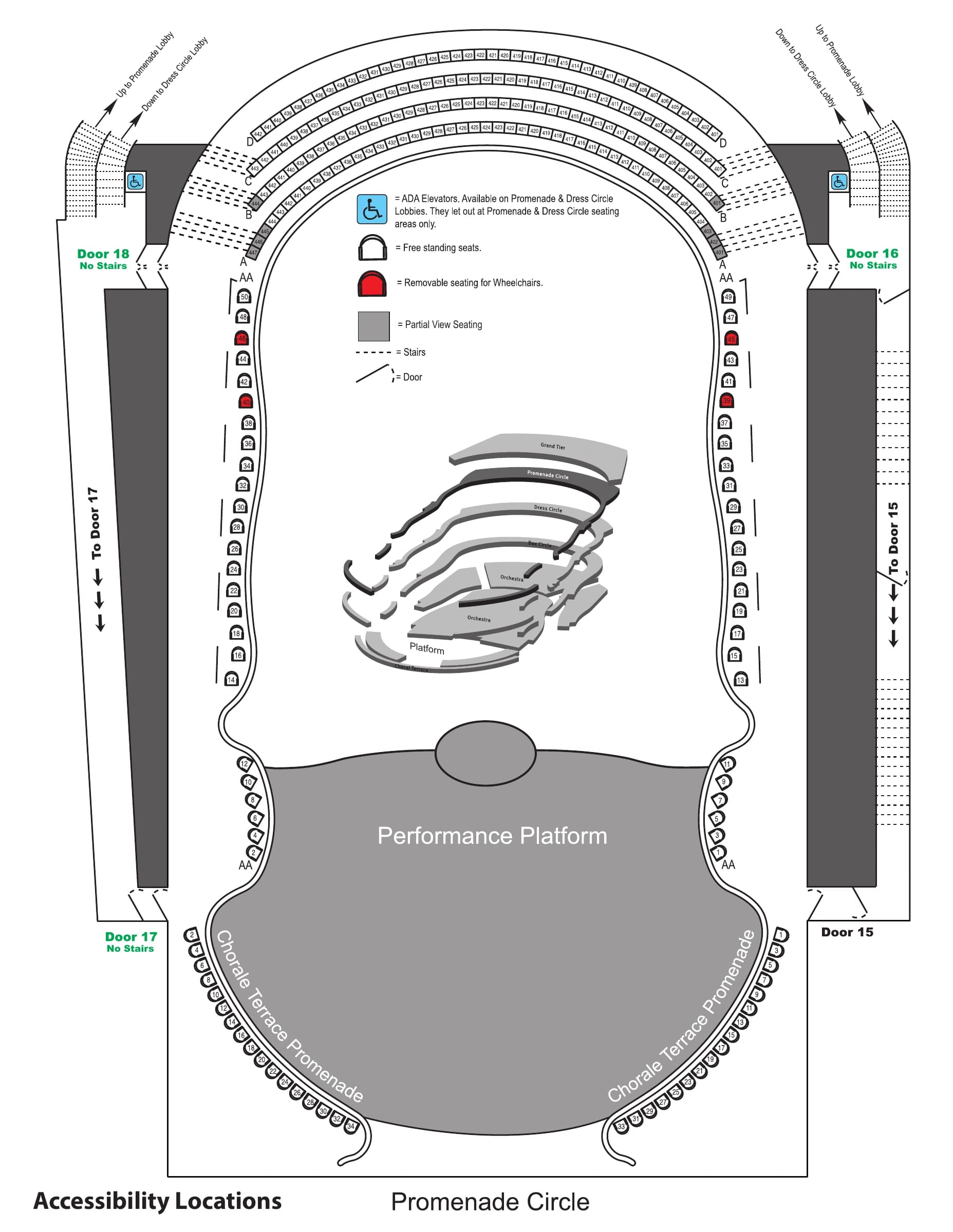 Segerstrom Center for the Arts: Seating chart, Renée and Henry Segerstrom Concert Hall · Promenade Circle · older owner-linked access chart. Use the source chart for section and row details.