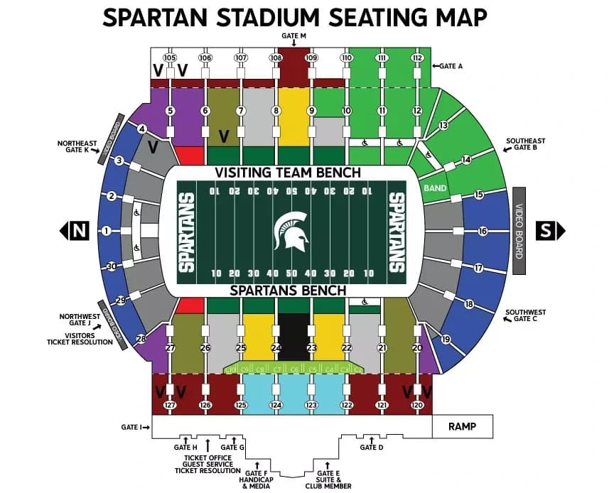 Spartan Stadium: Seating chart, Football · 2026. Use the source chart for section and row details.