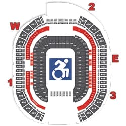 State Farm Stadium: Seating chart, Accessible seating. Use the source chart for section and row details.