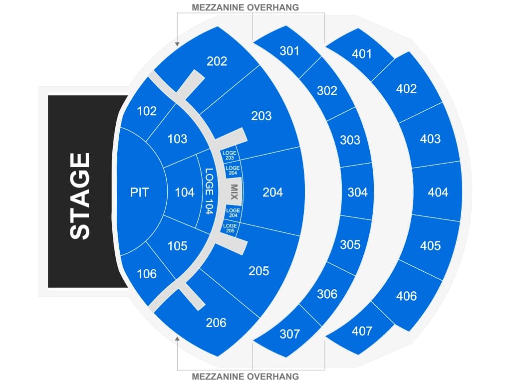 The Colosseum at Caesars Palace: Seating chart, Concert example · front pit. Use the source chart for section and row details.