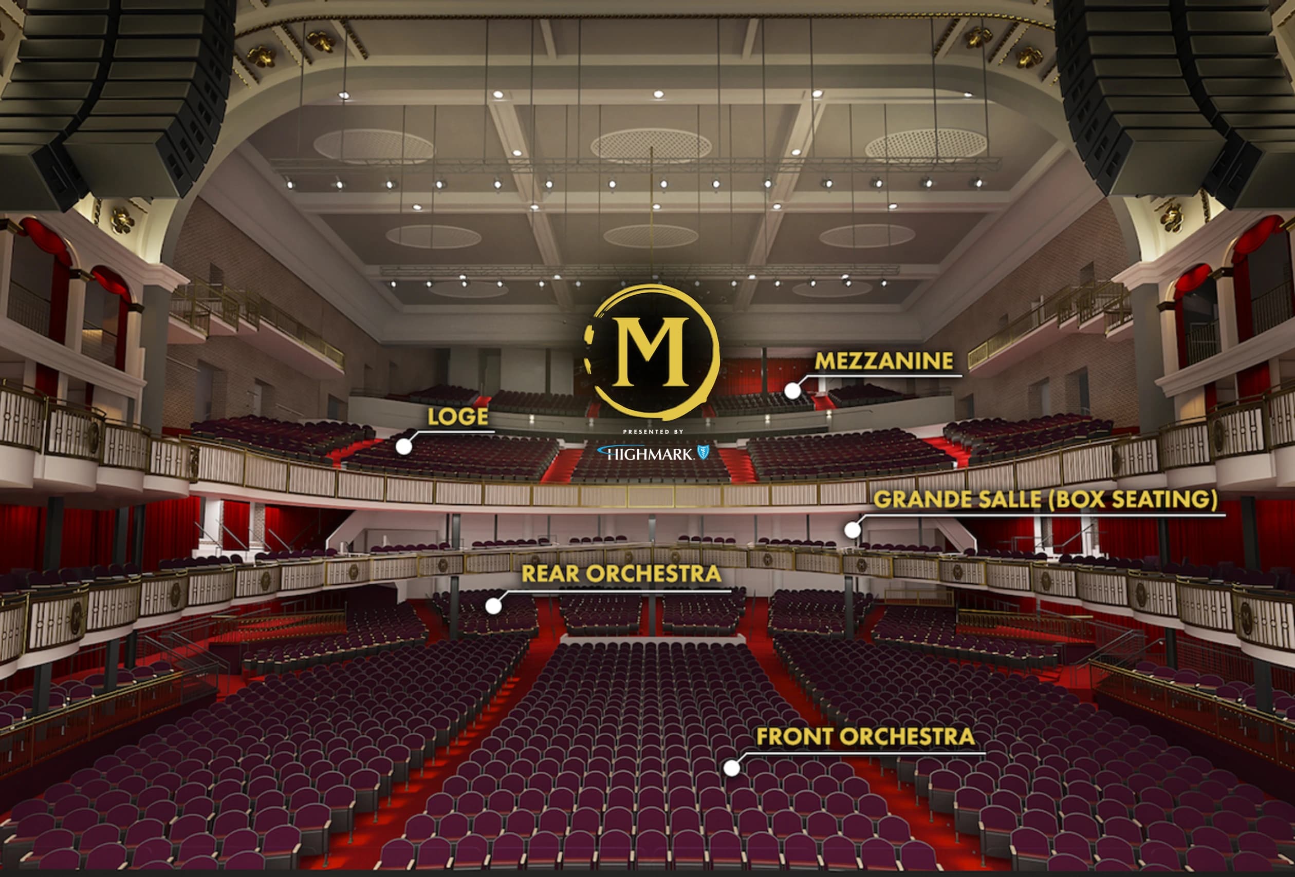 The Met Philadelphia: Venue layout, The Met Philadelphia — illustrated seating-area overview. Use the original map for routes and visitor facilities.