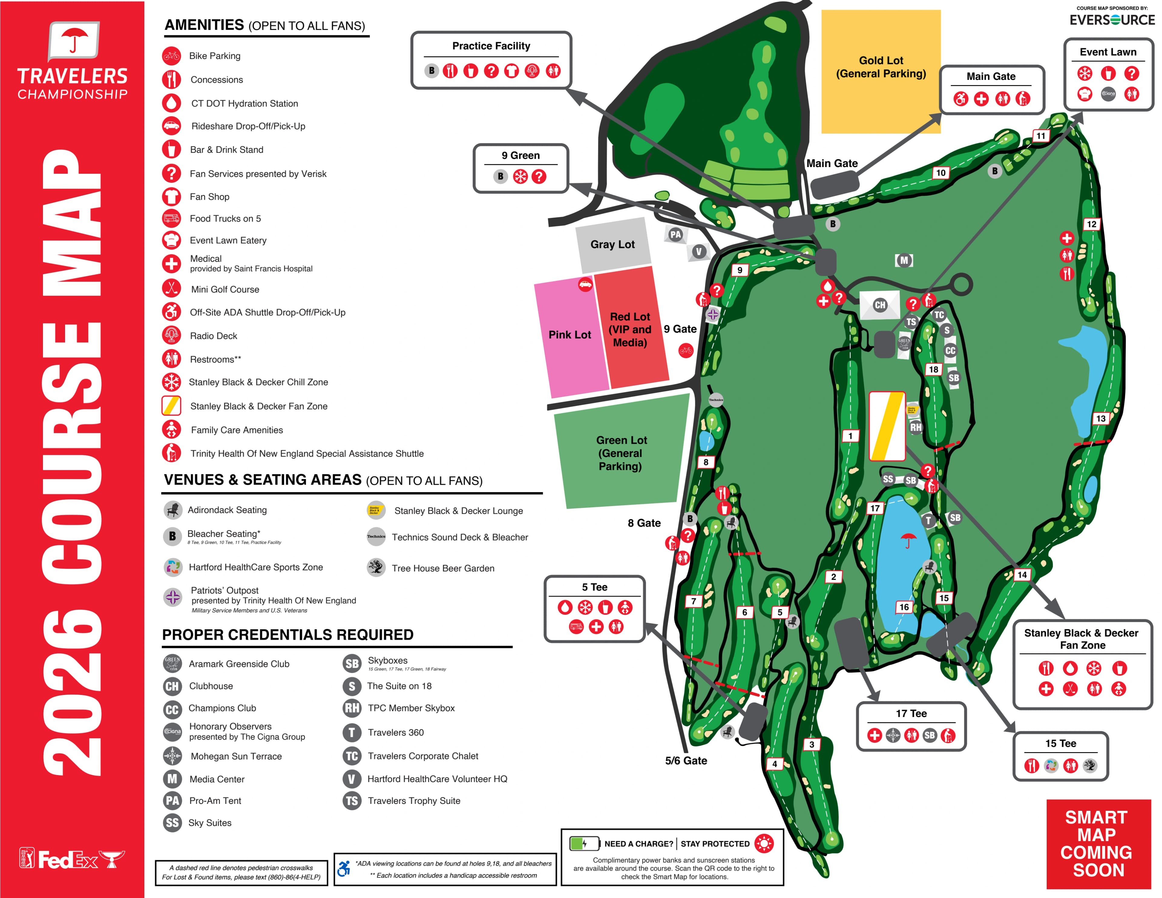 TPC River Highlands: Venue layout, June 2026 Travelers Championship · course and spectator access. Use the original map for routes and visitor facilities.