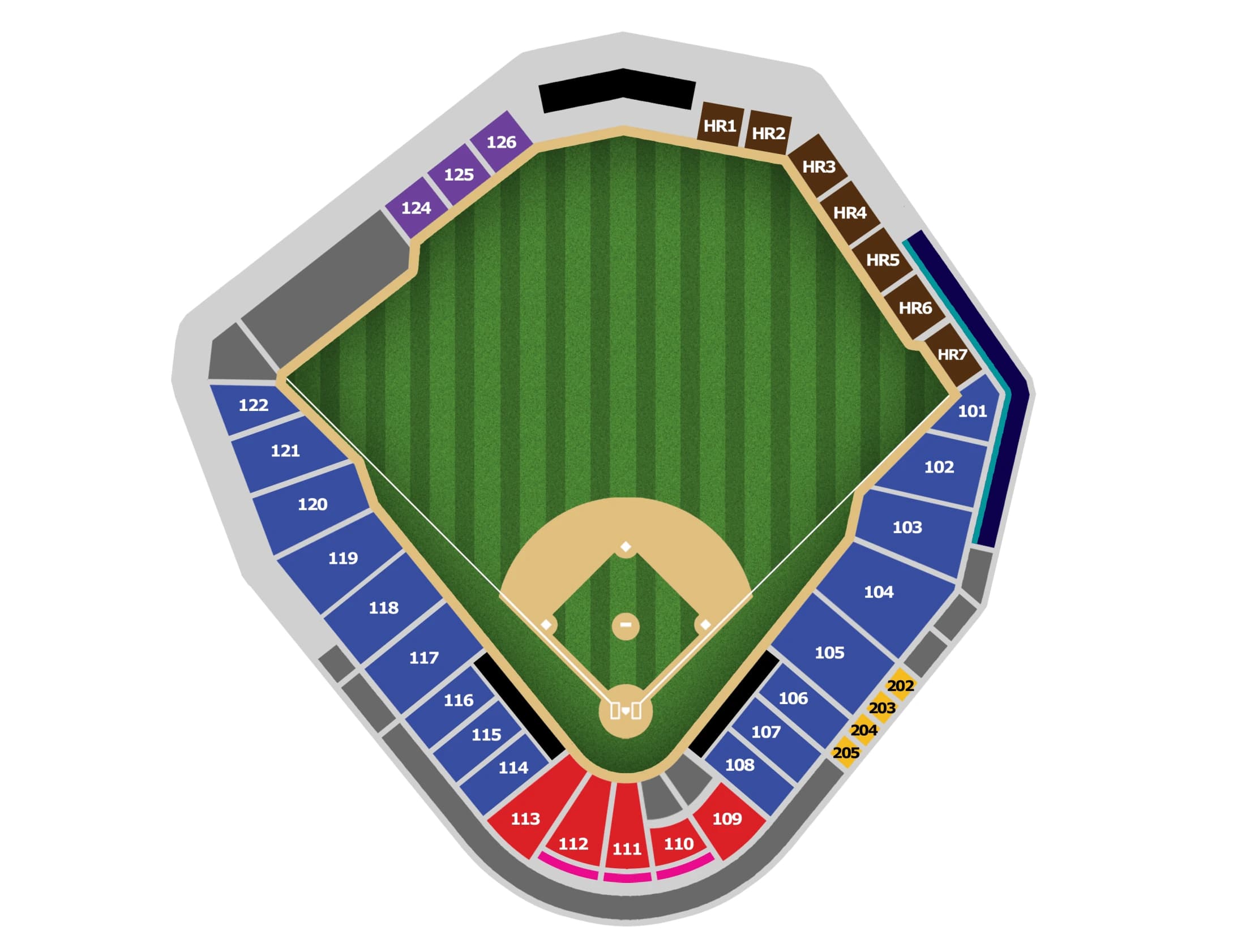 Truist Field: Seating chart, Truist Field, Charlotte — official-linked baseball section diagram. Use the source chart for section and row details.