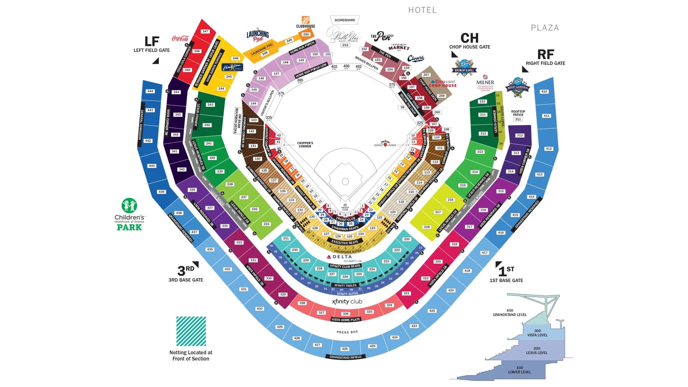Truist Park: Seating chart, Truist Park — official baseball seating chart. Use the source chart for section and row details.