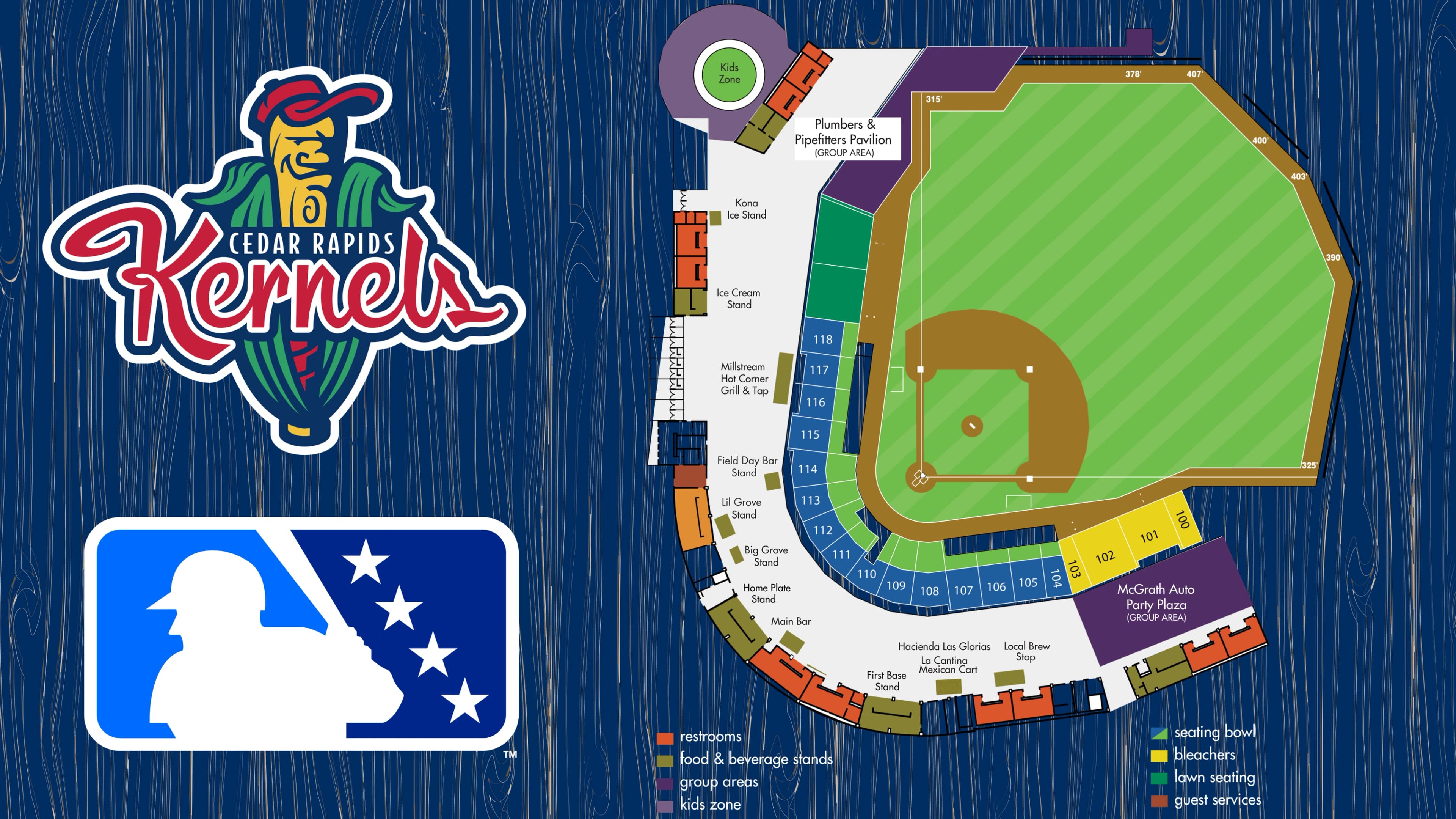 Veterans Memorial Stadium: Seating chart, Veterans Memorial Stadium — official-linked sections and concourse amenities. Use the source chart for section and row details.