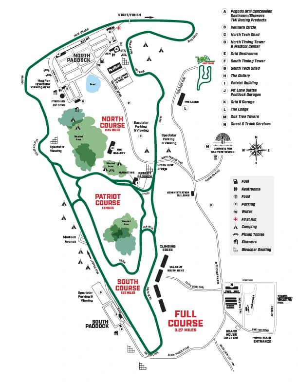 Virginia International Raceway: Venue layout, VIR · 2026 full-campus course and spectator-services plan. Use the original map for routes and visitor facilities.