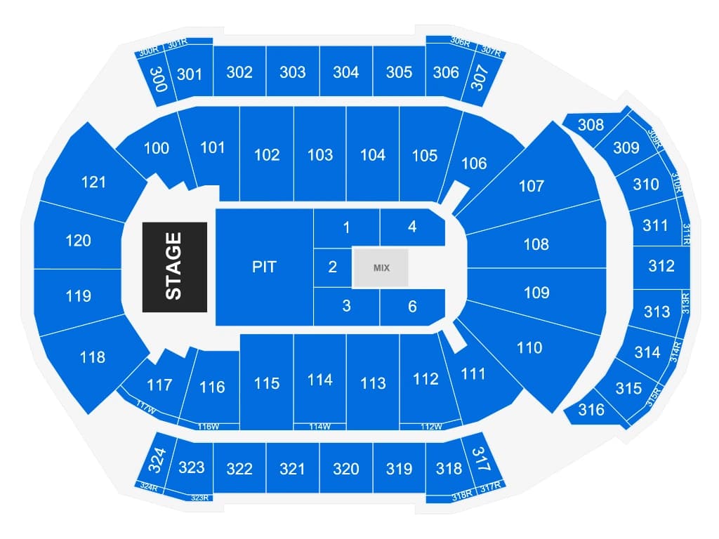VyStar Veterans Memorial Arena: Seating chart, Vystar Seating Chart. Use the source chart for section and row details.
