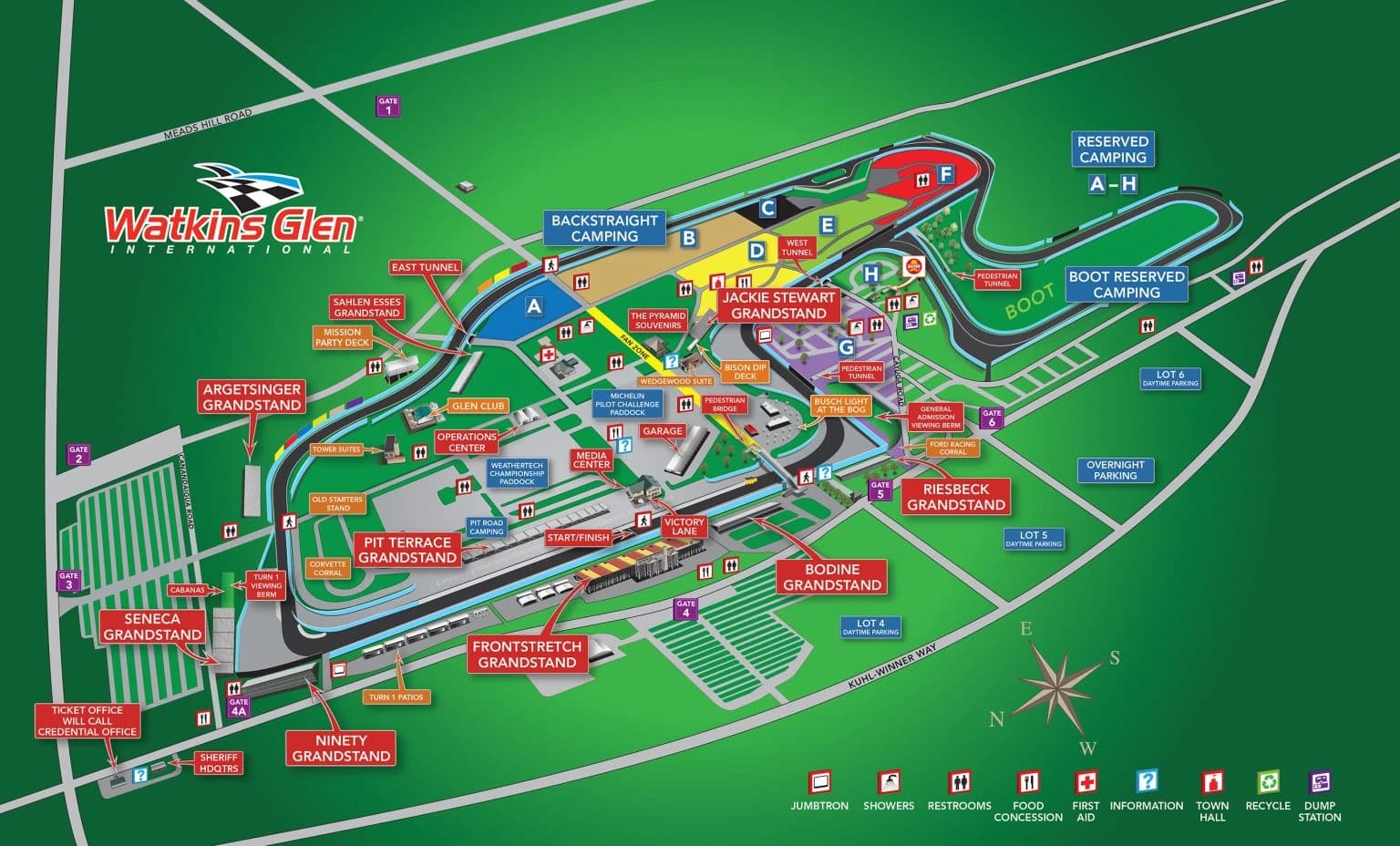 Watkins Glen International: Venue layout, Watkins Glen — official 2026 IMSA event plan. Use the original map for routes and visitor facilities.
