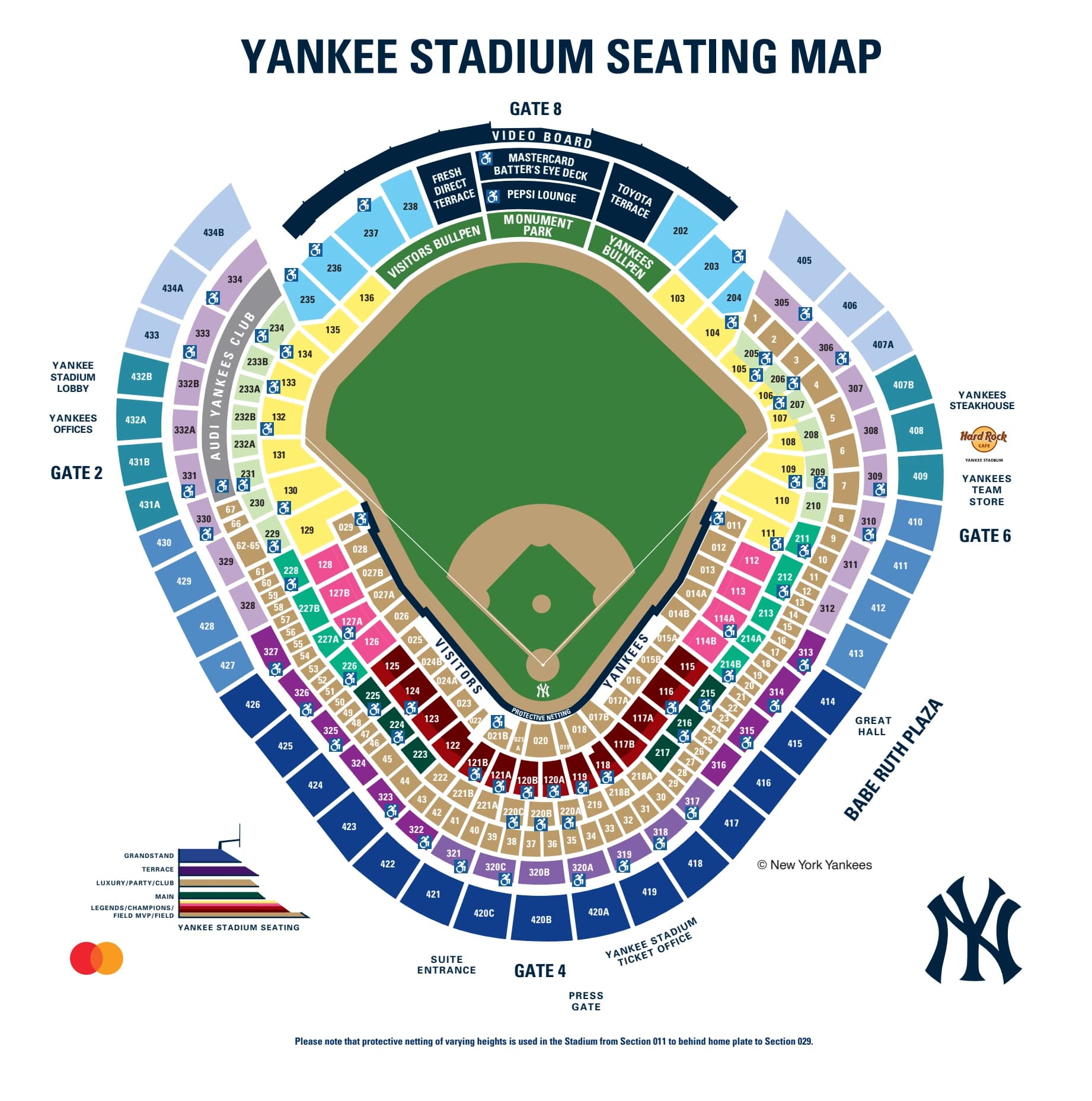 Yankee Stadium: Seating chart, Yankee Stadium — official baseball chart, 2023 source. Use the source chart for section and row details.