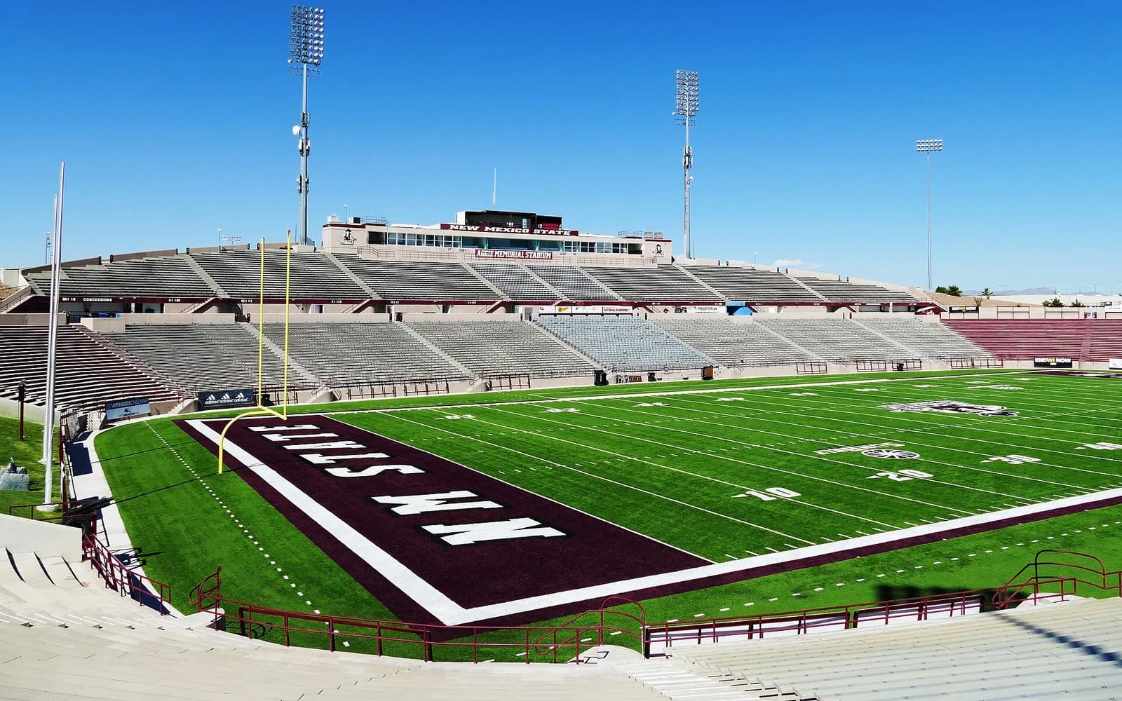View of Aggie Memorial Stadium, home of New Mexico State football.