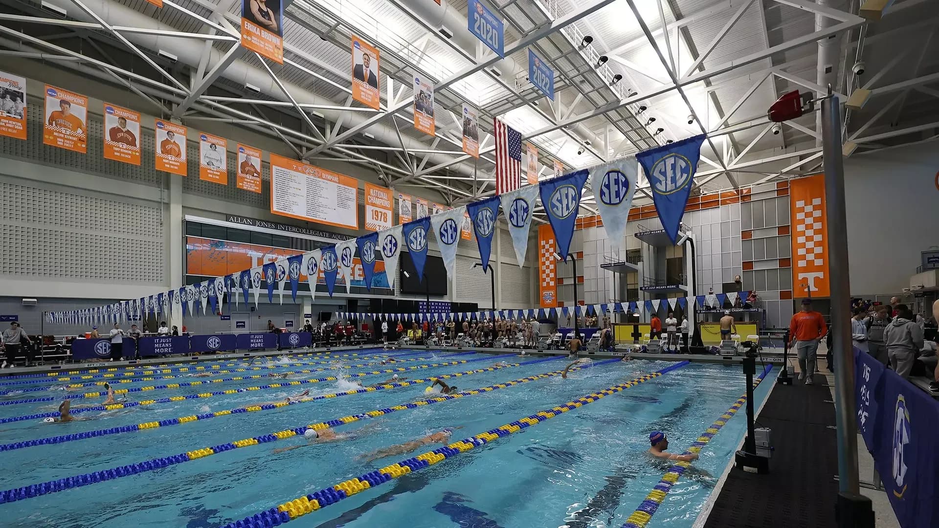 Allan Jones Intercollegiate Aquatic Center — documentary venue view.