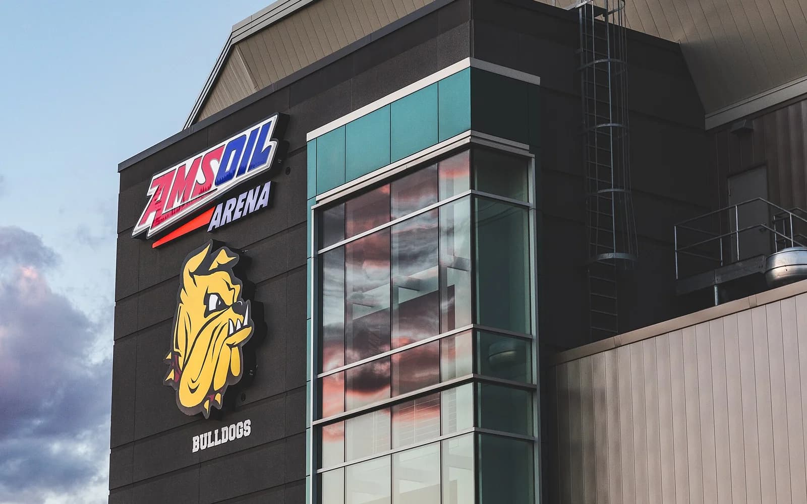 View of AMSOIL Arena, home of Minnesota Duluth men ice hockey.