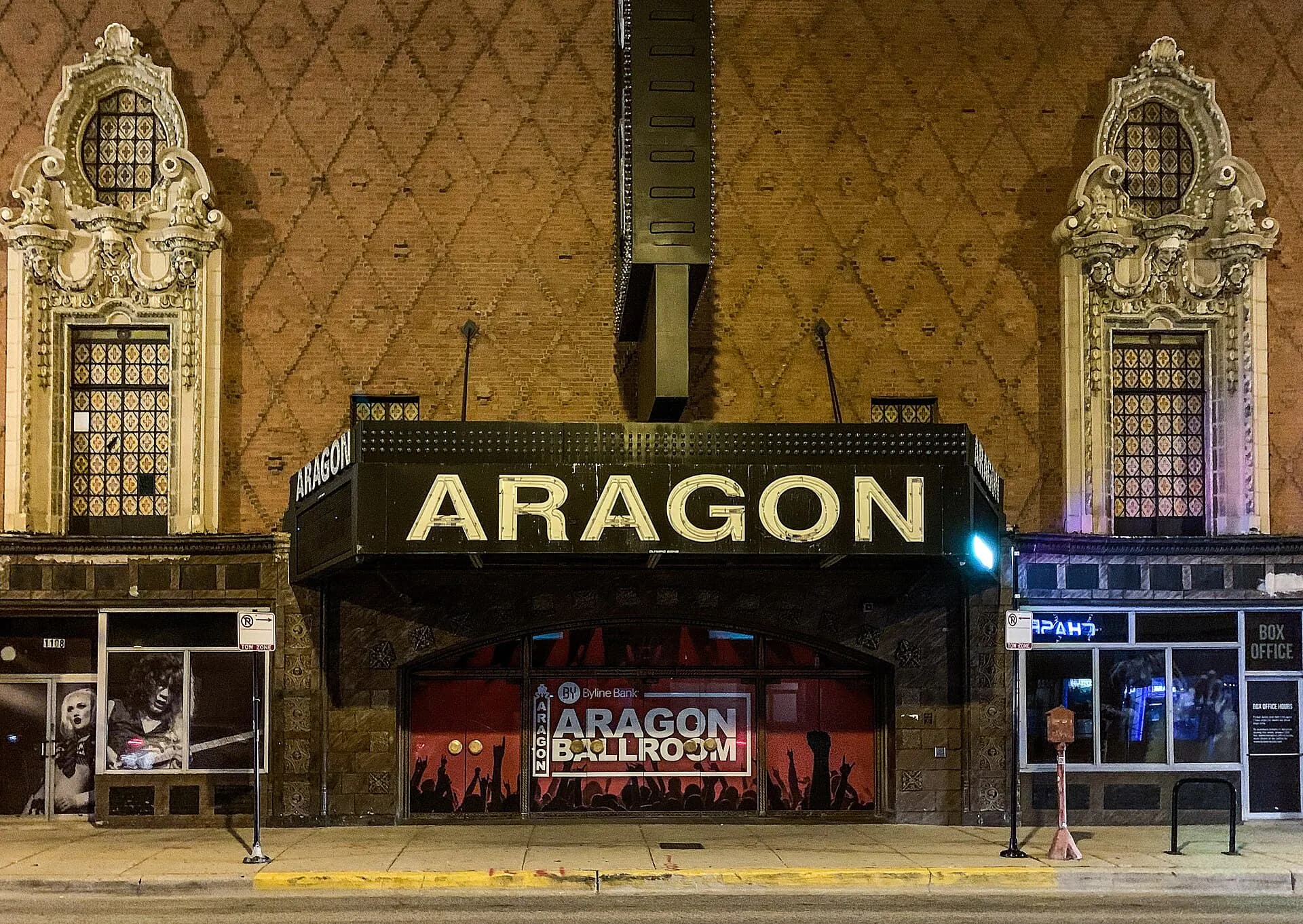 Aragon Ballroom entrance and marquee in Chicago