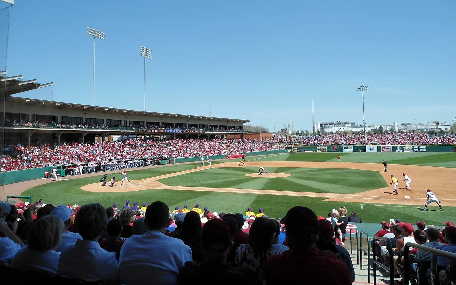 View of Baum–Walker Stadium, home of Arkansas baseball.