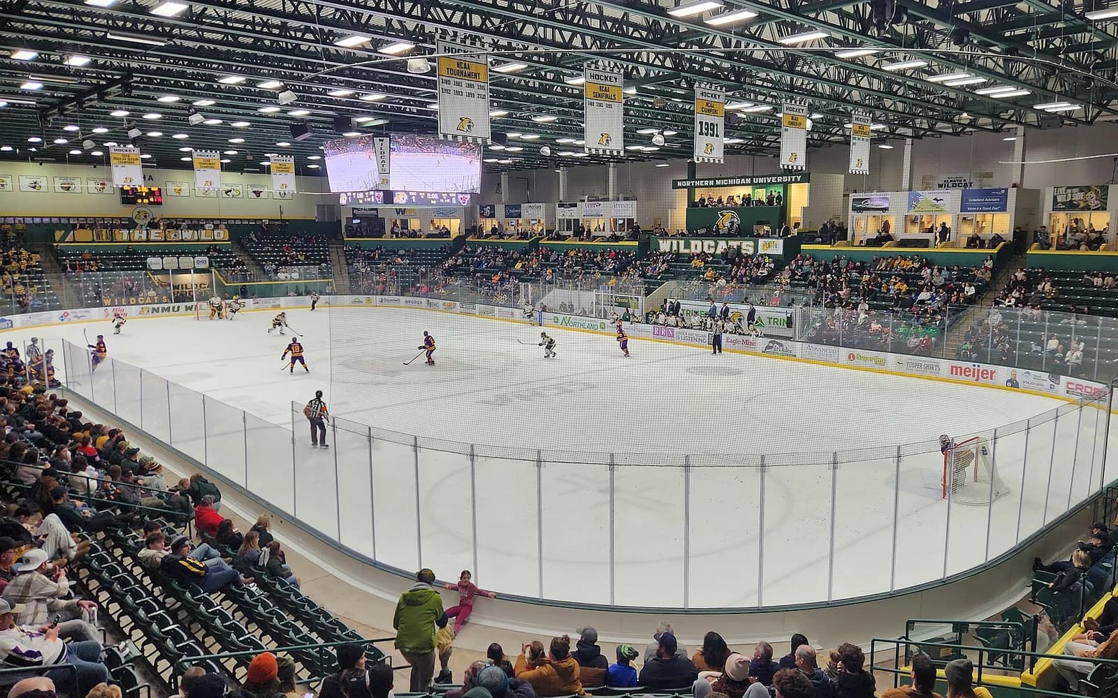 View of Berry Events Center, home of Northern Michigan ice hockey.