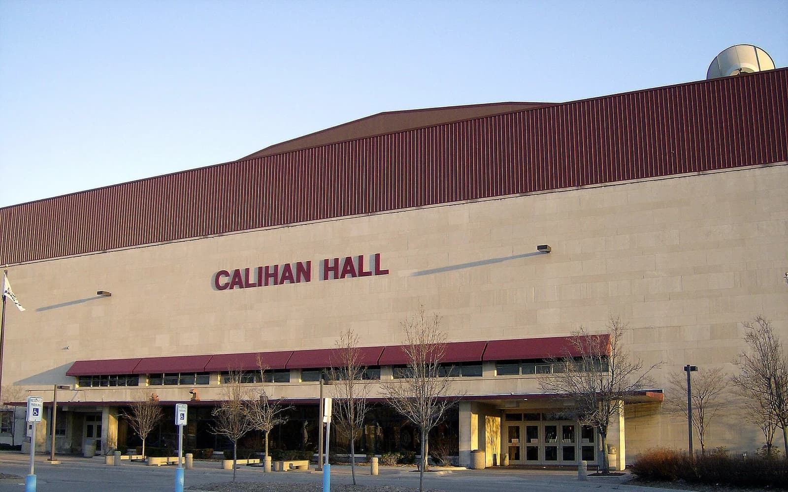 View of Calihan Hall, home of Detroit Mercy basketball.