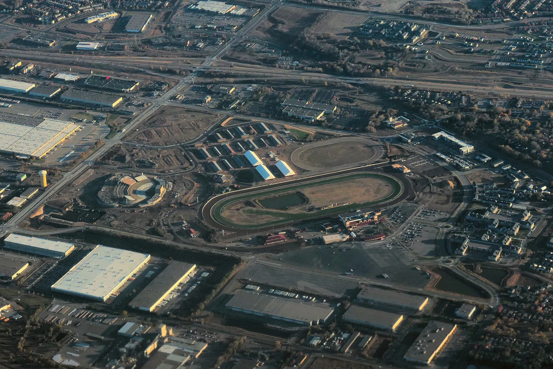 Aerial view at Canterbury Park in Shakopee, MN