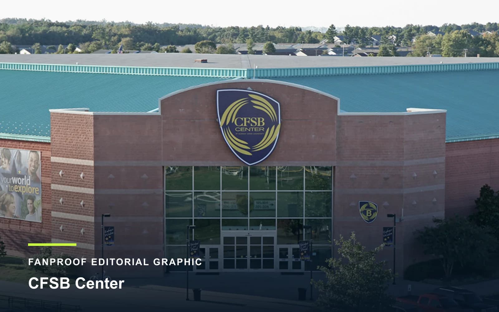 FanProof editorial graphic derived from a reuse-cleared view of CFSB Center, home of Murray State basketball.