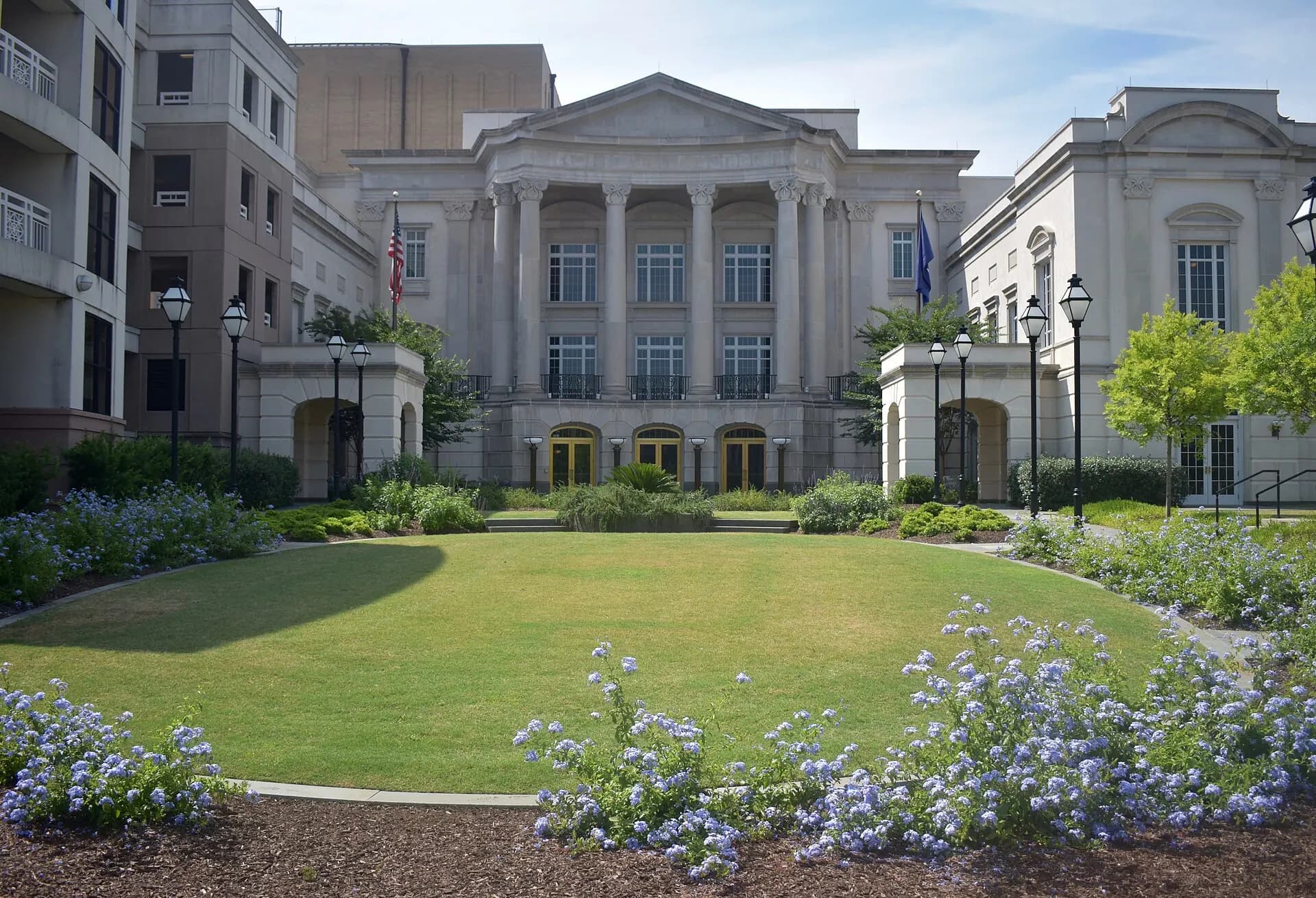 The main entrance and plaza at the Charleston Gaillard Center.