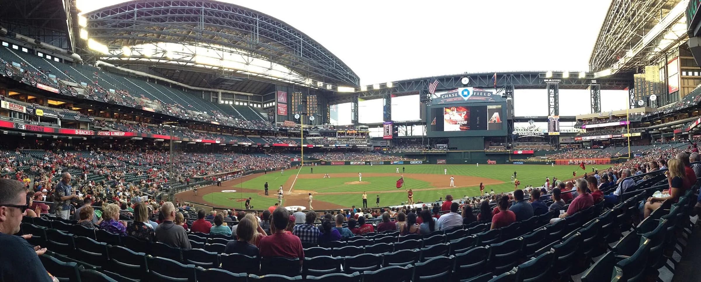 View from Section 118 during a baseball game at Chase Field.
