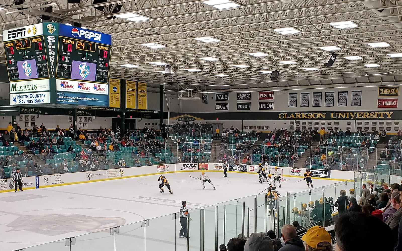 View of Cheel Arena, home of Clarkson men ice hockey.