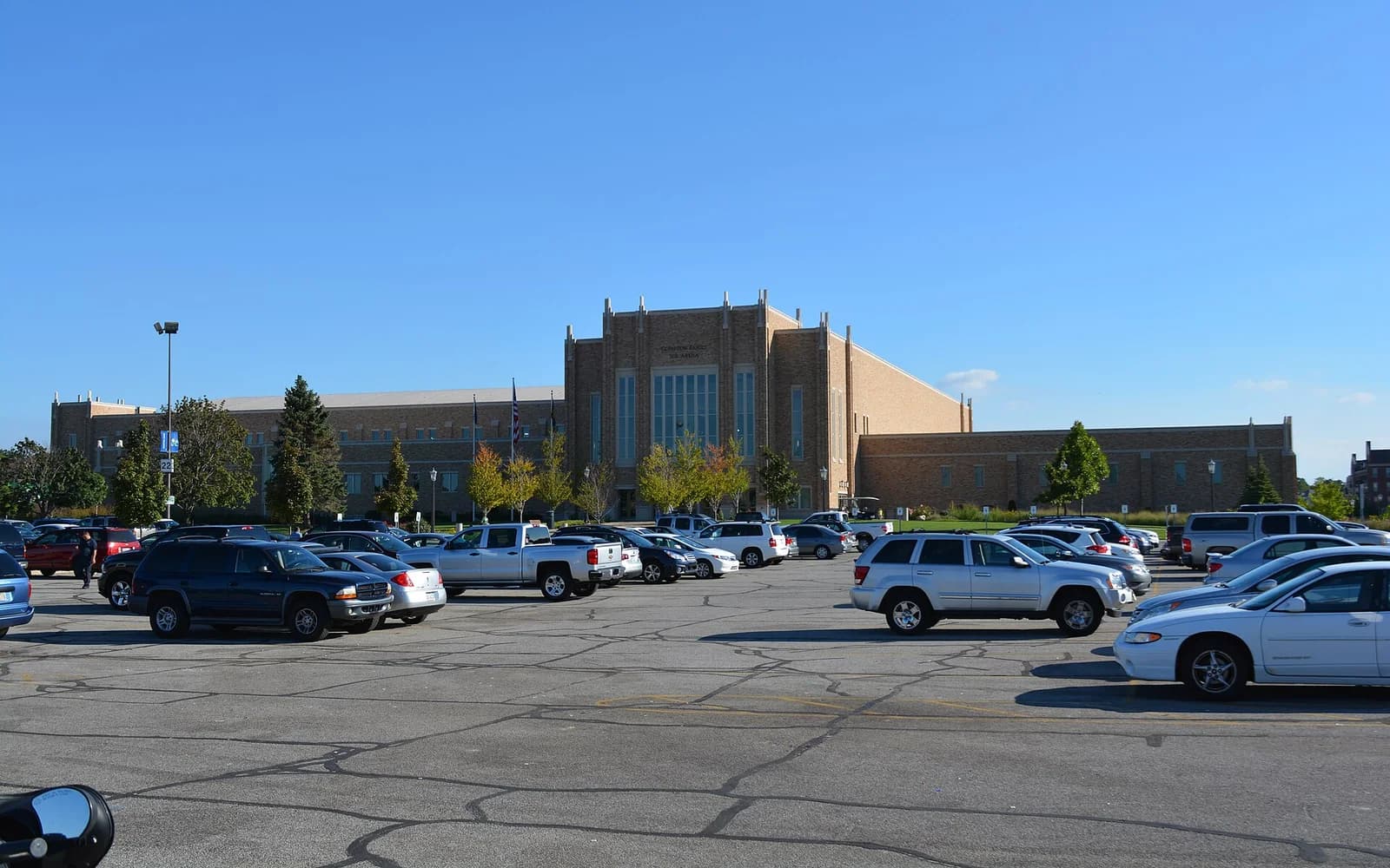 View of Compton Family Ice Arena, home of Notre Dame ice hockey.