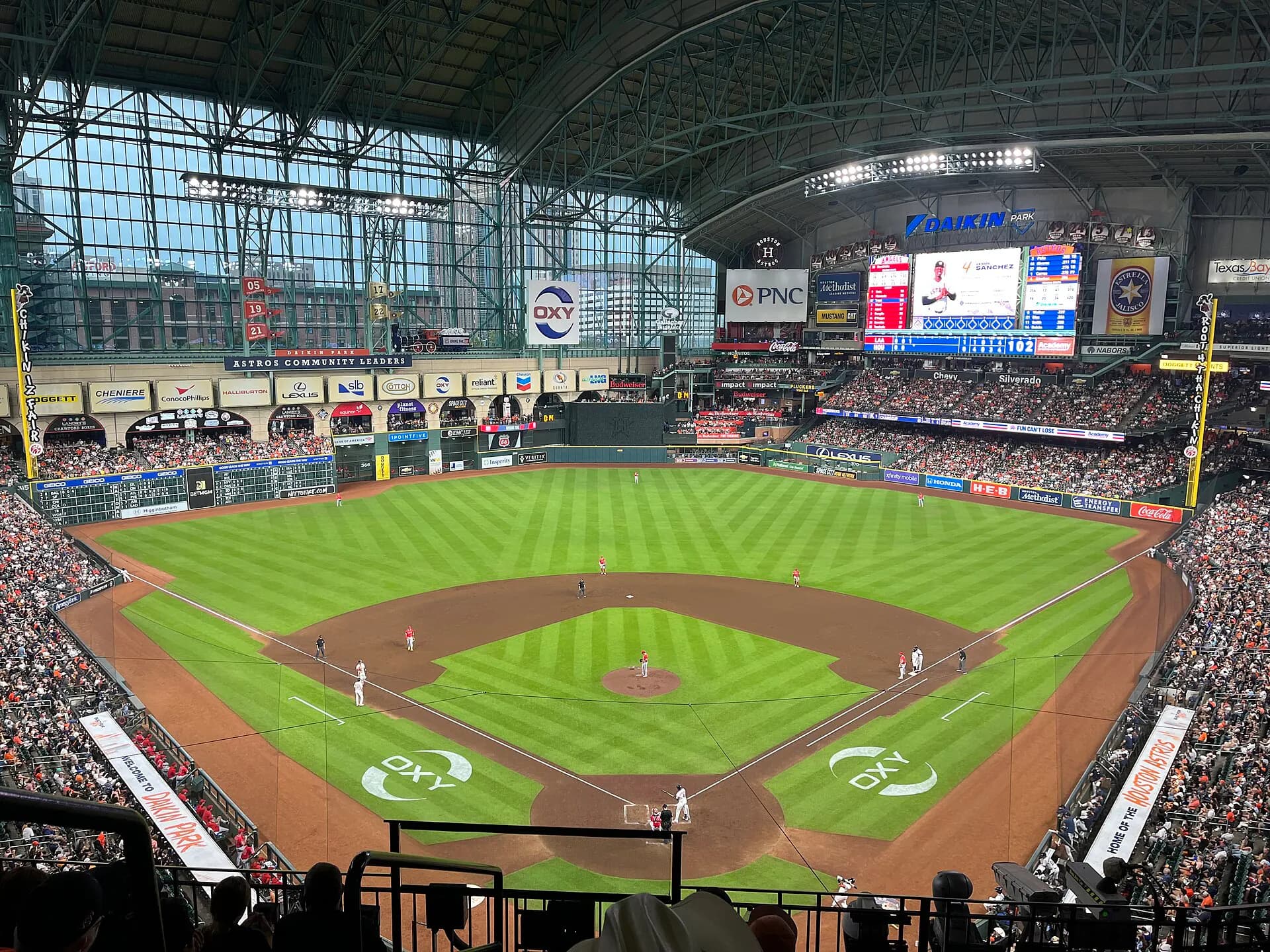 Daikin Park during a Houston Astros game.