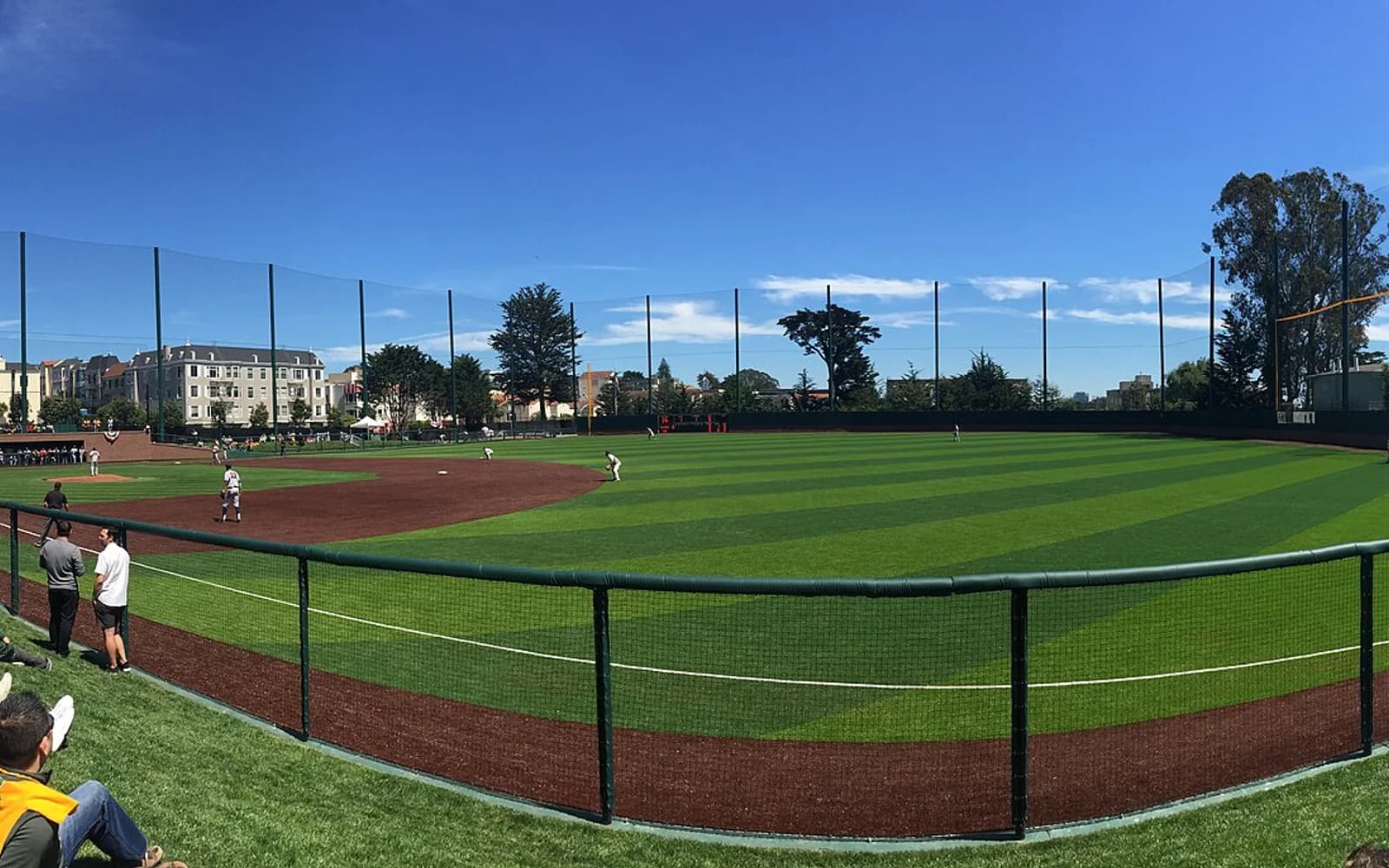 View of Dante Benedetti Diamond at Max Ulrich Field, home of San Francisco baseball.