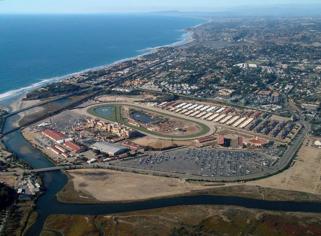 Wide view of the venue grounds at Del Mar Fairgrounds in Del Mar, CA
