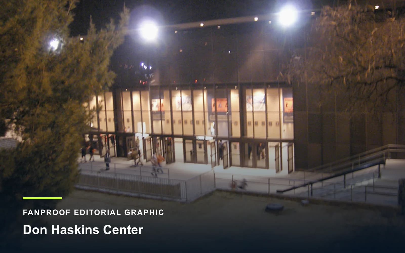 FanProof editorial graphic derived from a reuse-cleared view of Don Haskins Center, home of UTEP basketball.