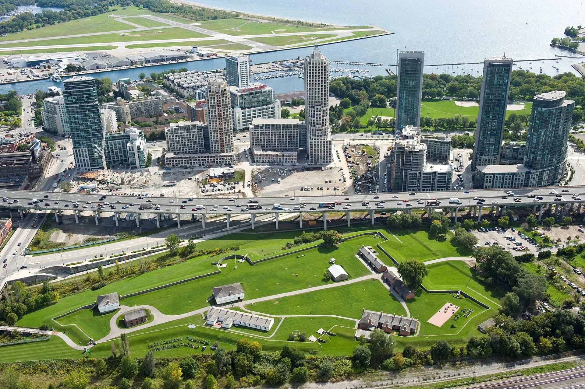 Aerial view at Fort York in Toronto, ON