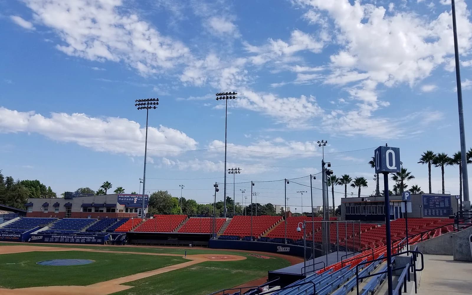 View of Goodwin Field, home of Cal State Fullerton baseball.