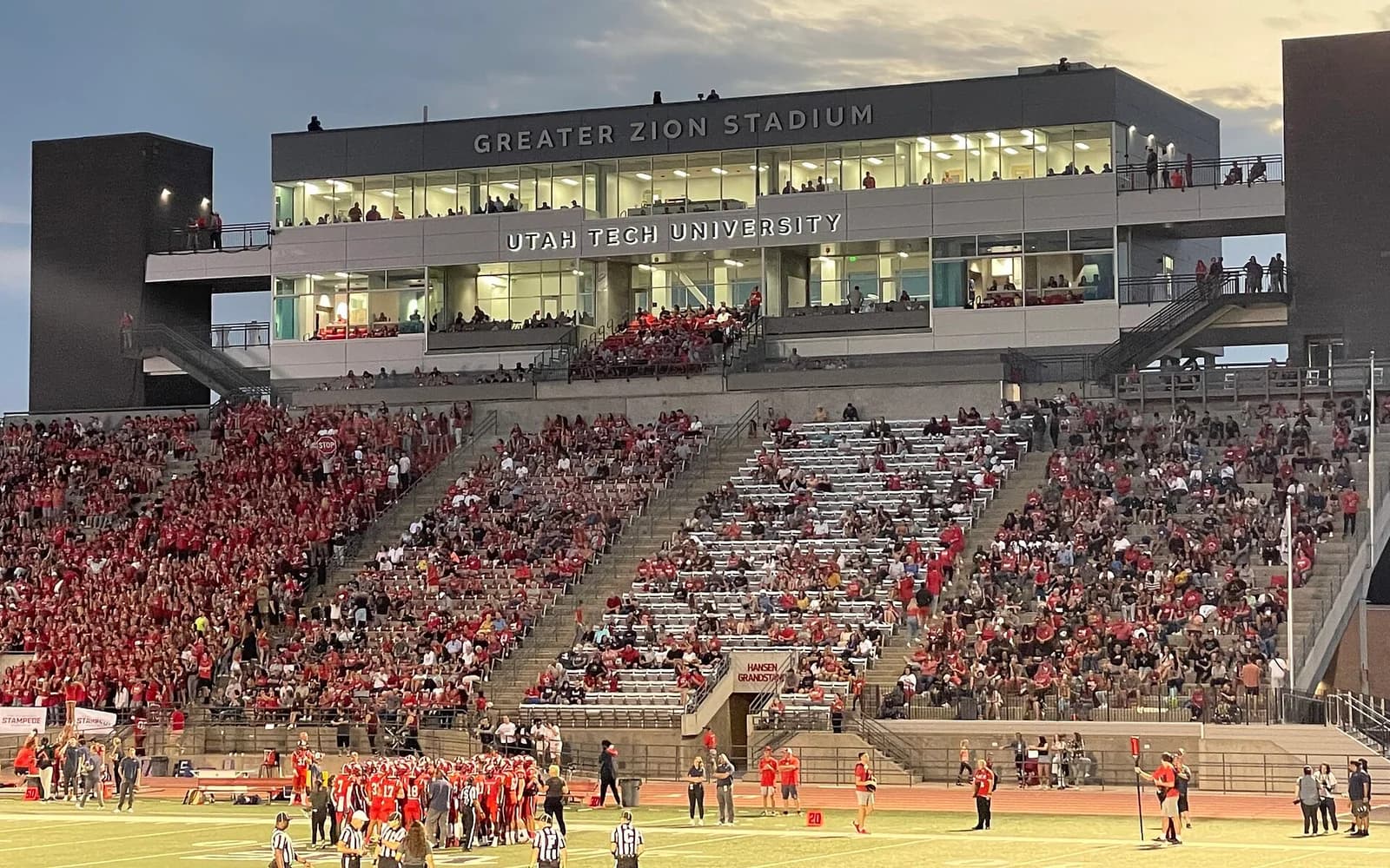 View of Greater Zion Stadium, home of Utah Tech Trailblazers football.