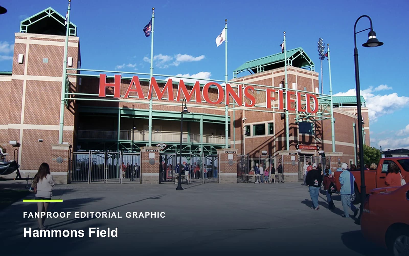 FanProof editorial graphic derived from a reuse-cleared view of Hammons Field, home of Missouri State baseball.