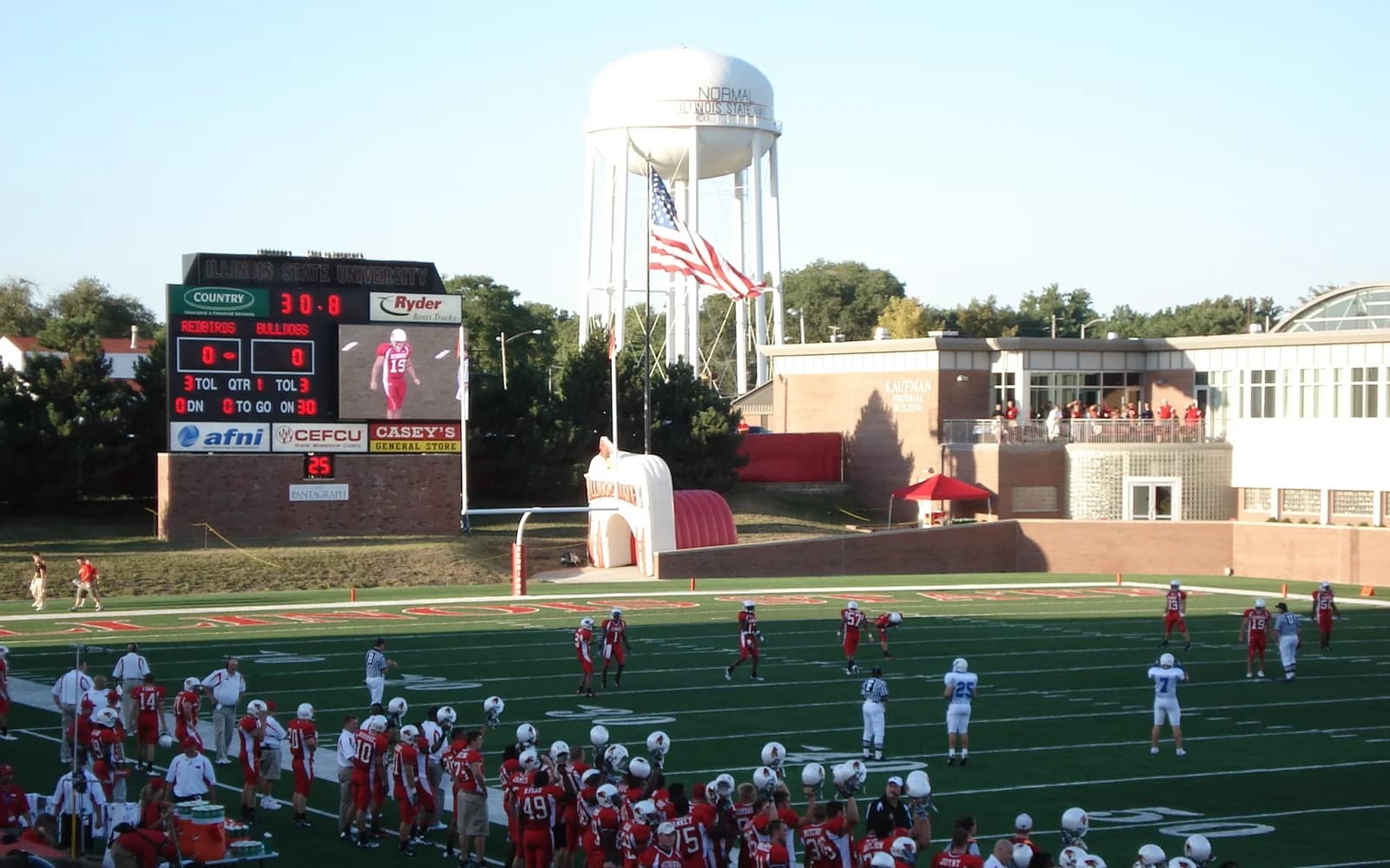 View of Hancock Stadium, home of Illinois State Redbirds football.