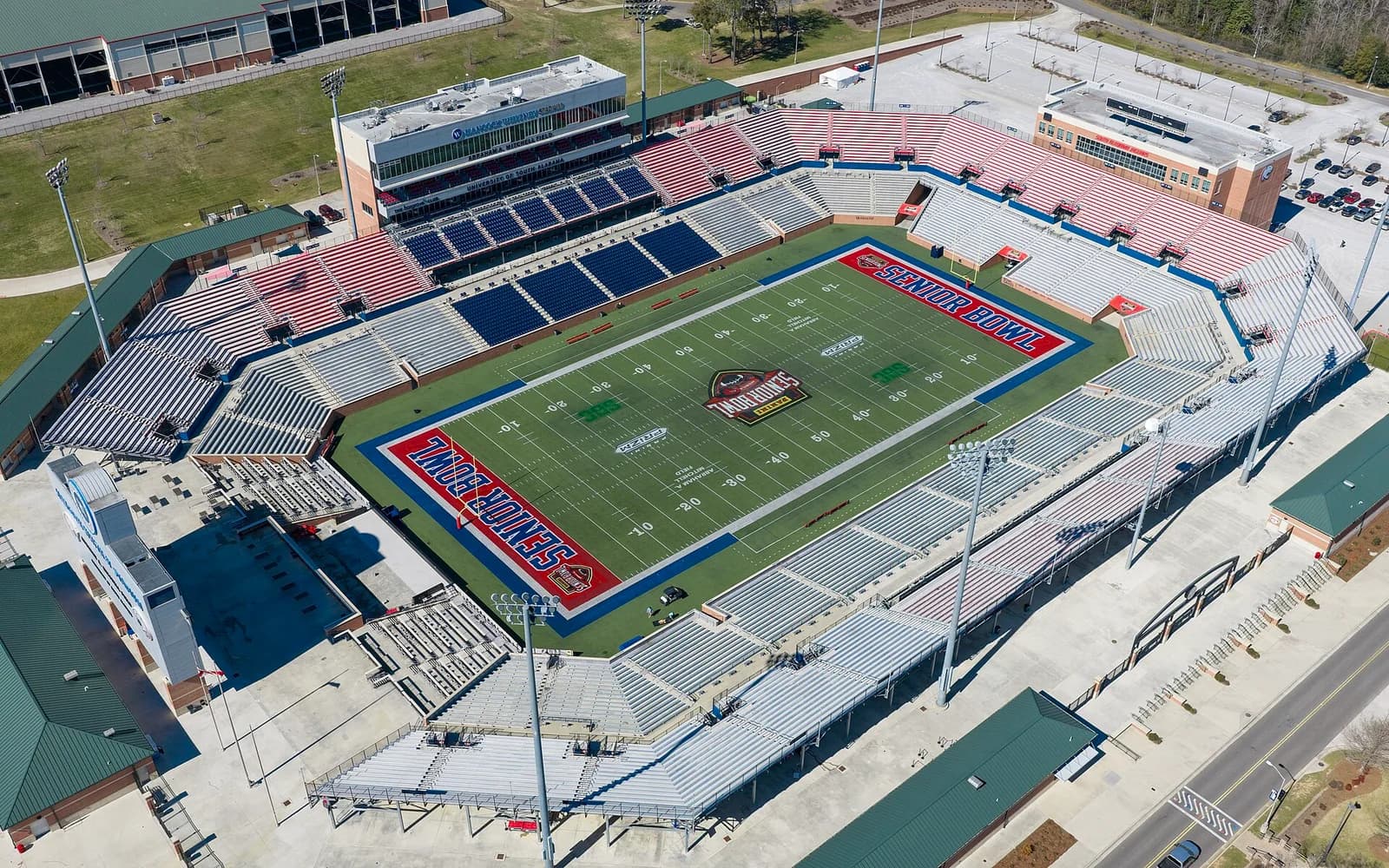 View of Hancock Whitney Stadium, home of South Alabama football.