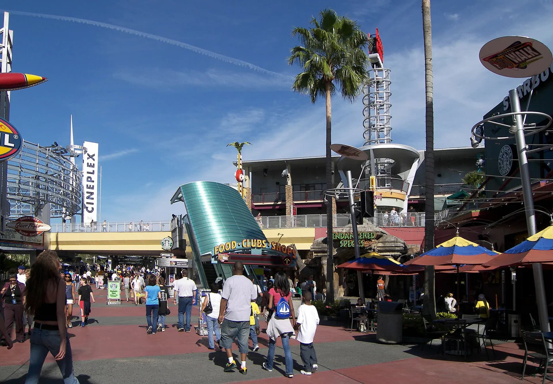 Wide exterior view of Hard Rock Live Orlando at Universal CityWalk.