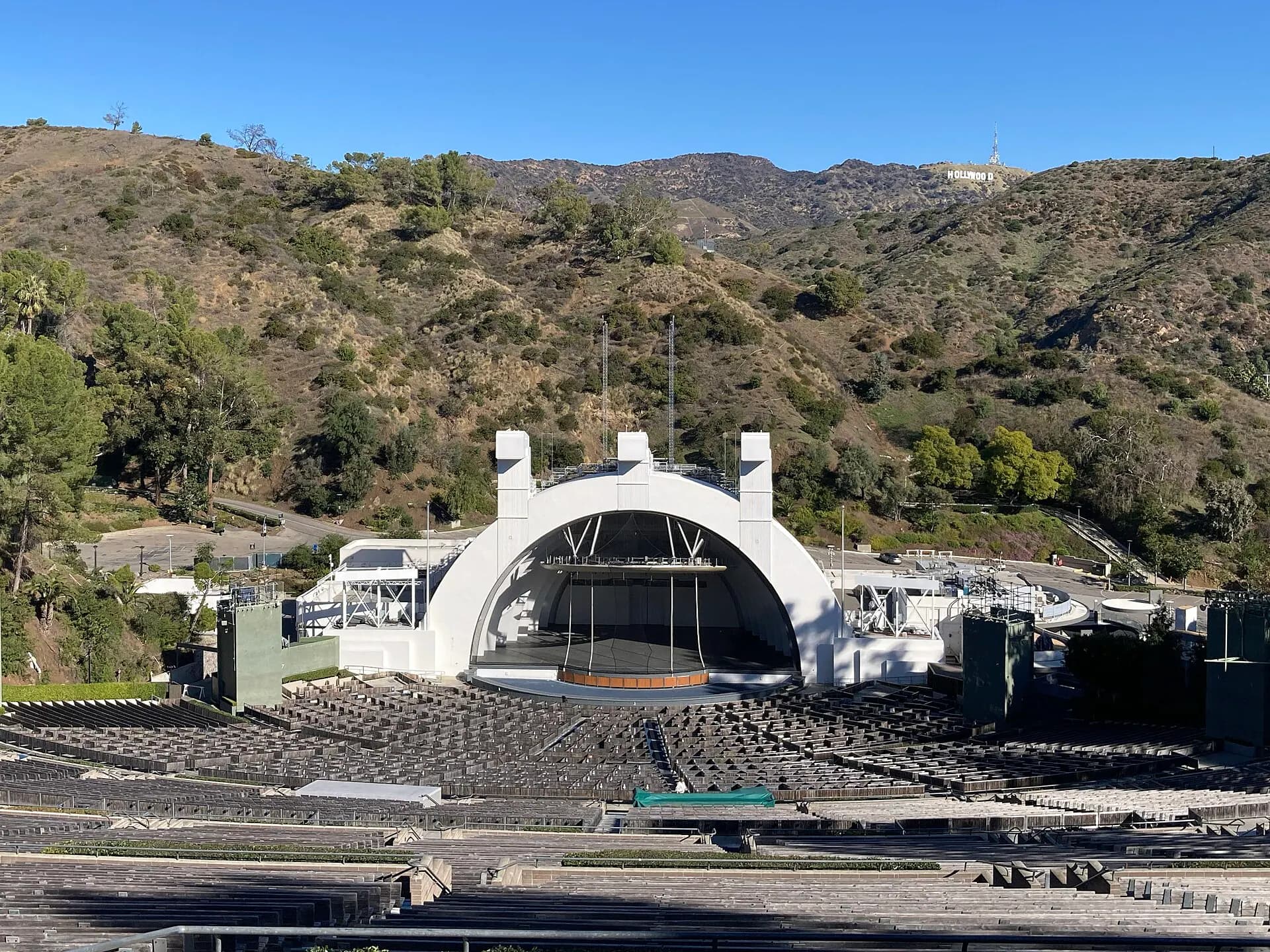 Hollywood Bowl amphitheater and its shell stage in Los Angeles.