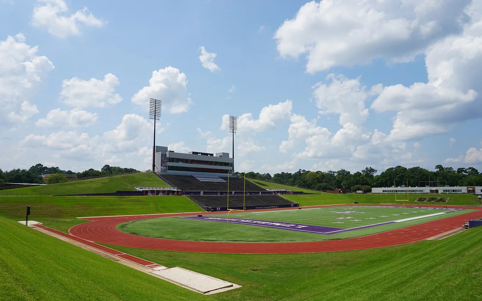 View of Homer Bryce Stadium, home of Stephen F. Austin Lumberjacks football.