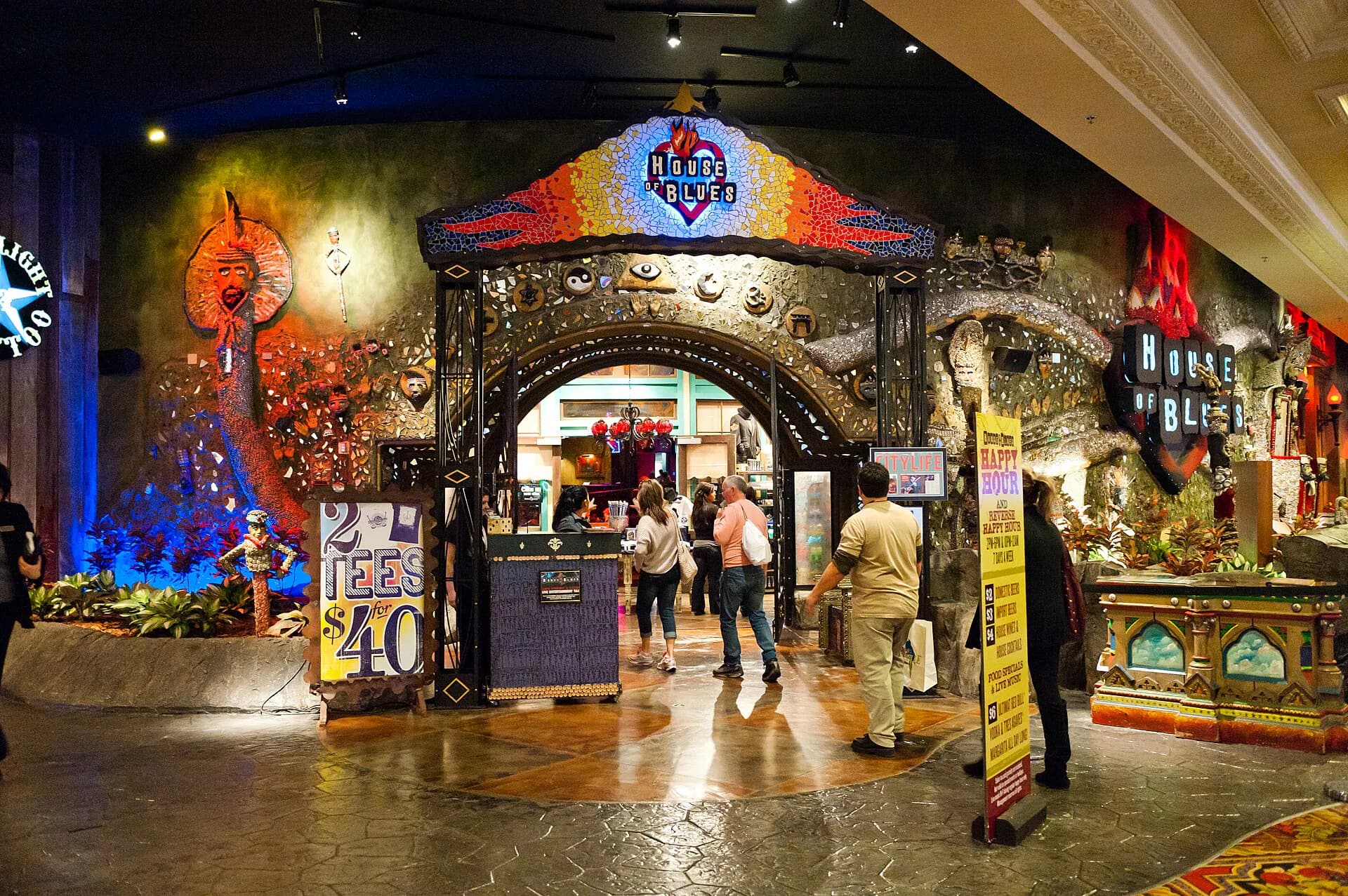 Wide view of the stage and audience floor inside House of Blues Las Vegas.
