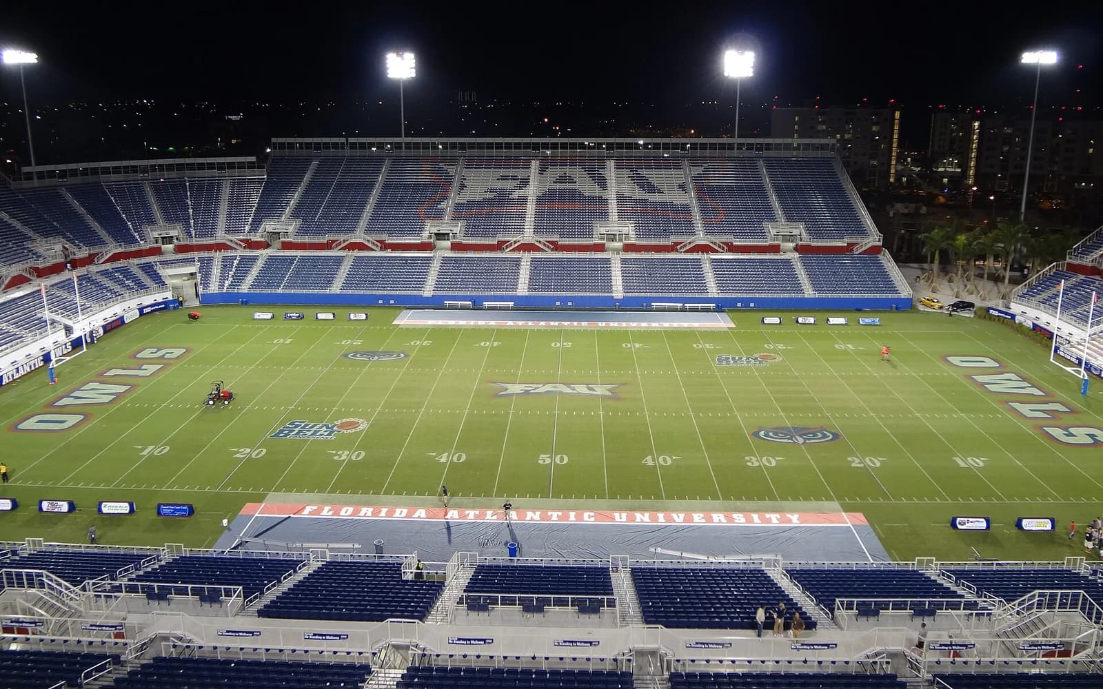 View of Howard Schnellenberger Field at Flagler Credit Union Stadium, home of Florida Atlantic football.