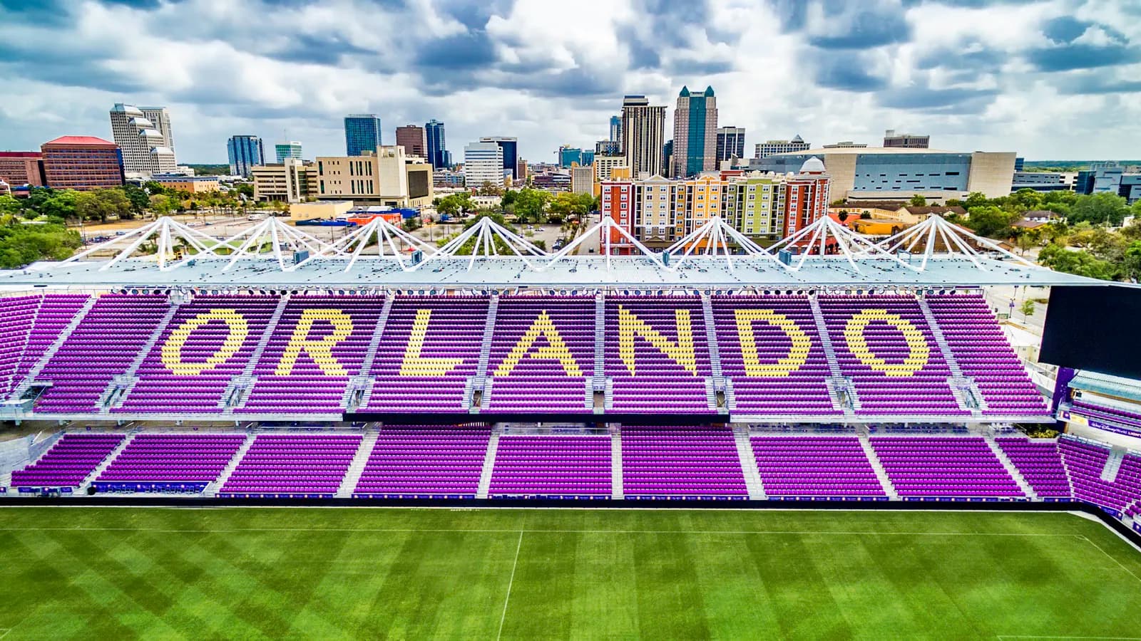 Exterior and seating view of Inter&Co Stadium in Orlando.