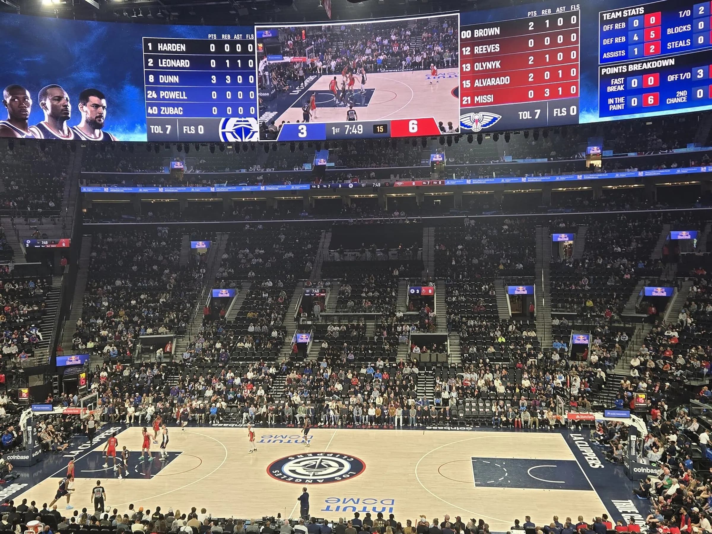 Wide interior view of Intuit Dome.