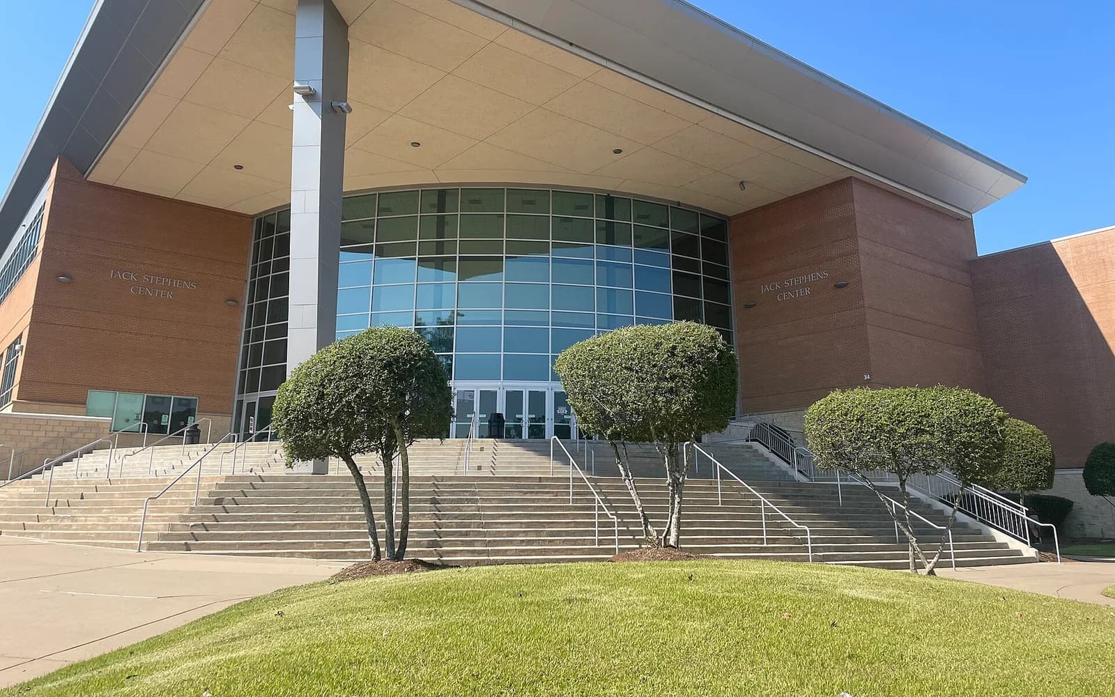 View of Jack Stephens Center, home of Little Rock basketball.