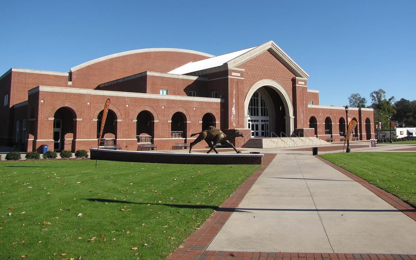 View of John W. Pope, Jr. Convocation Center, home of Campbell basketball.