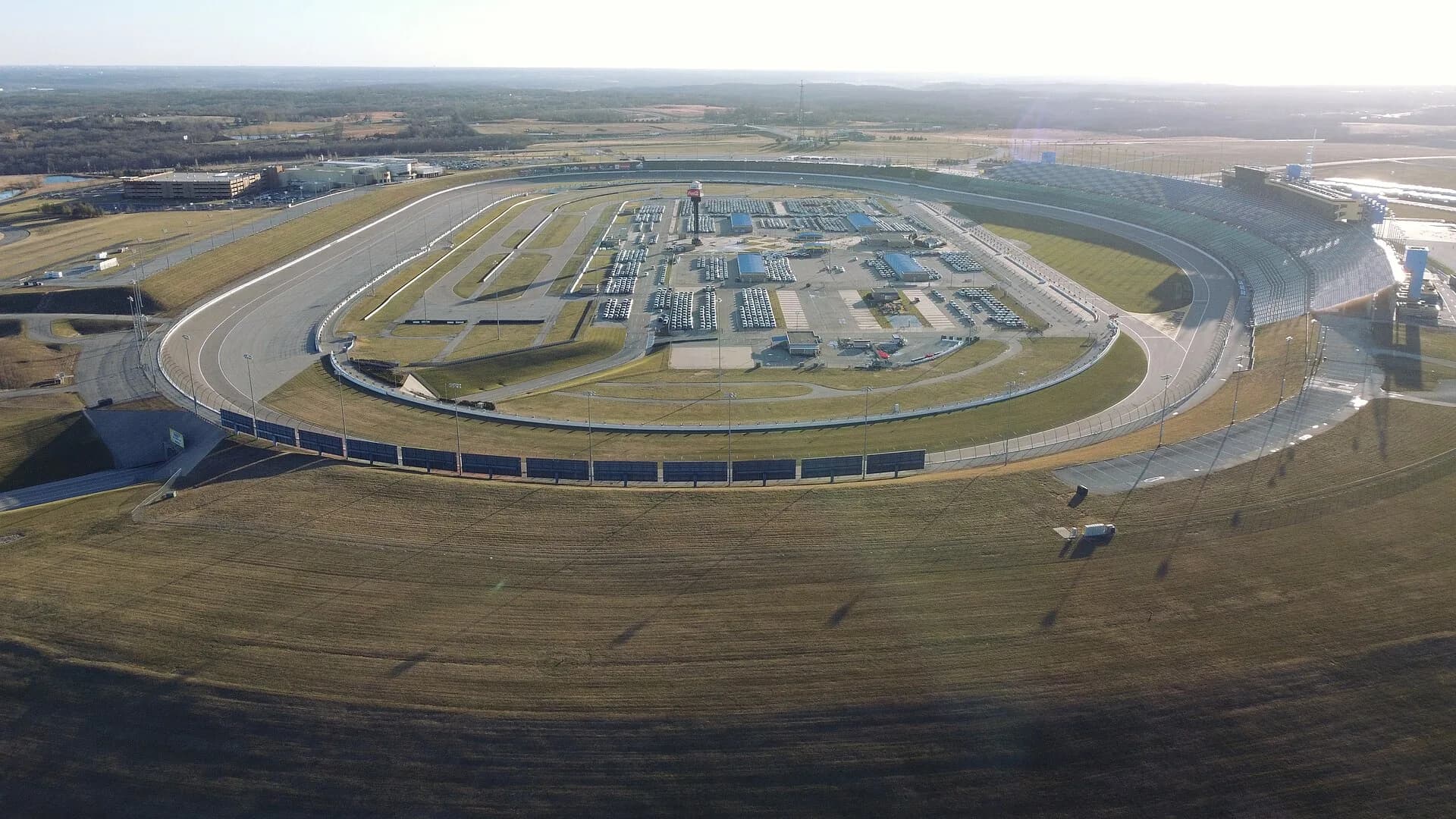 Aerial view of Kansas Speedway in Kansas City.