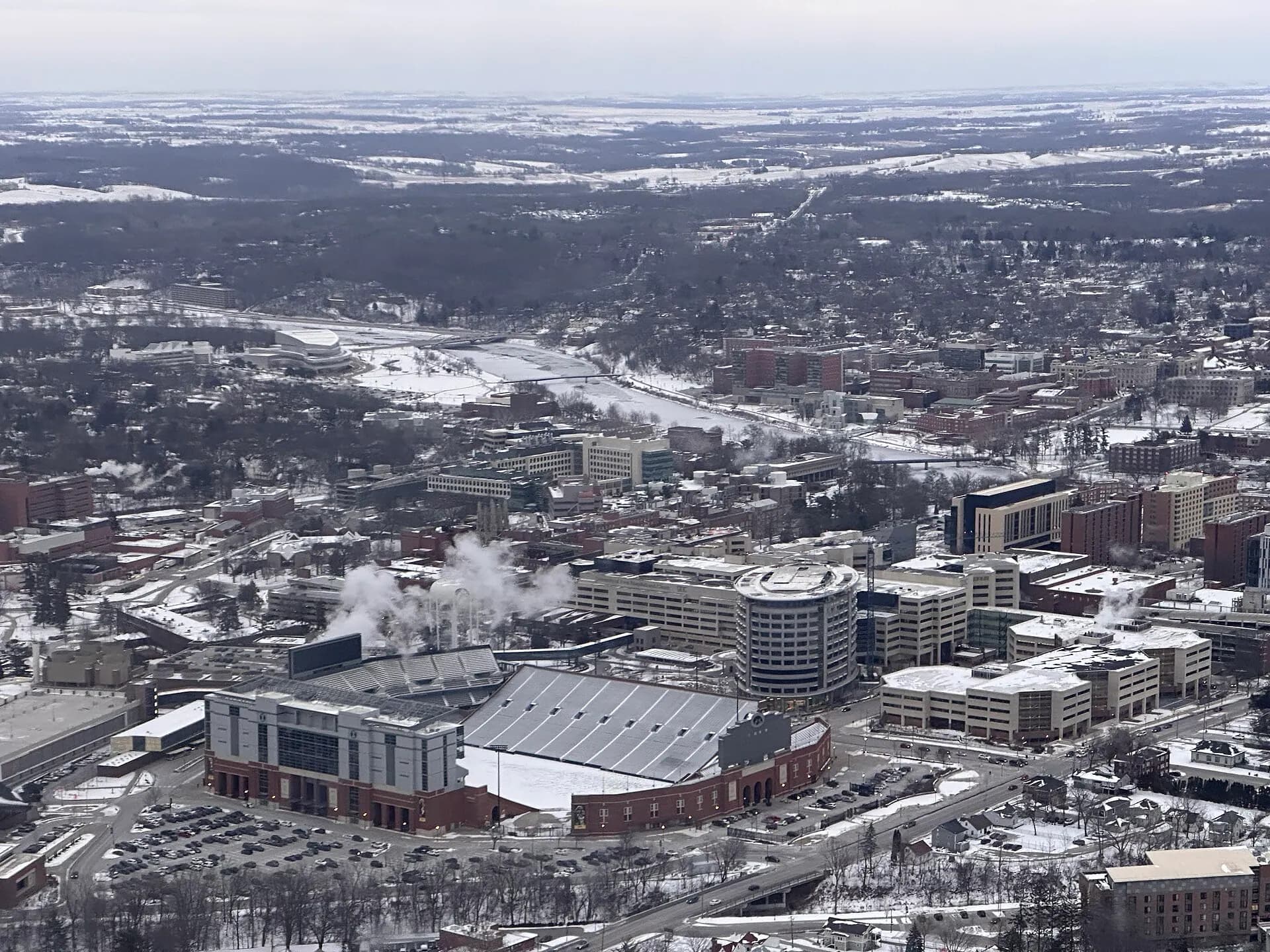 Wide view of Kinnick Stadium.