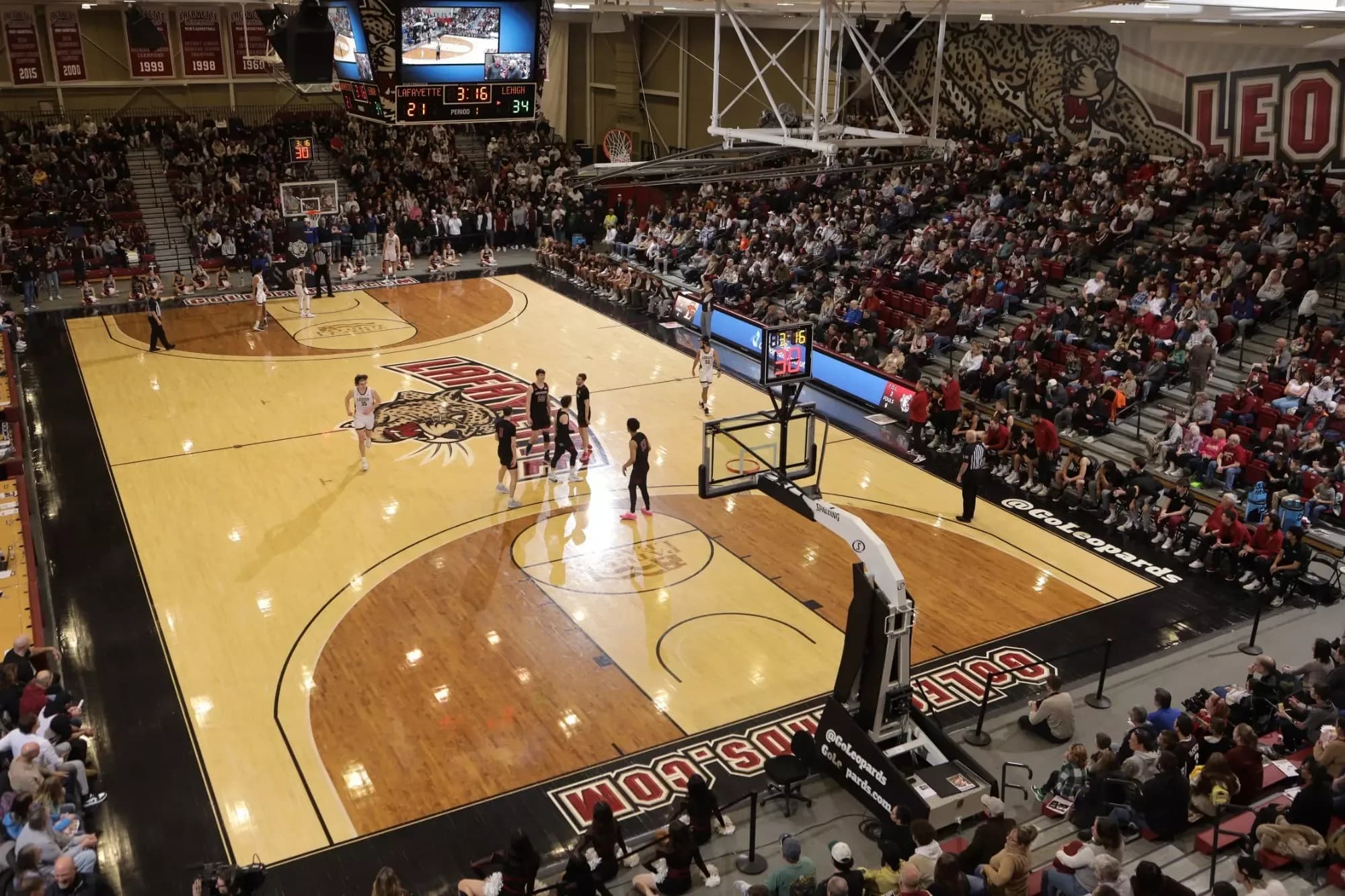 Kirby Sports Center’s basketball court and spectator stands in an official facility gallery image published in February 2024.